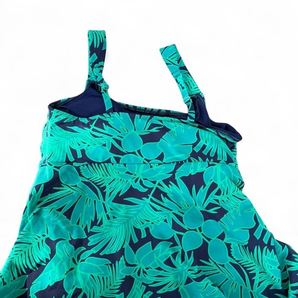 Lands' End Navy and Teal tankini swimsuit - Picture 5 of 8
